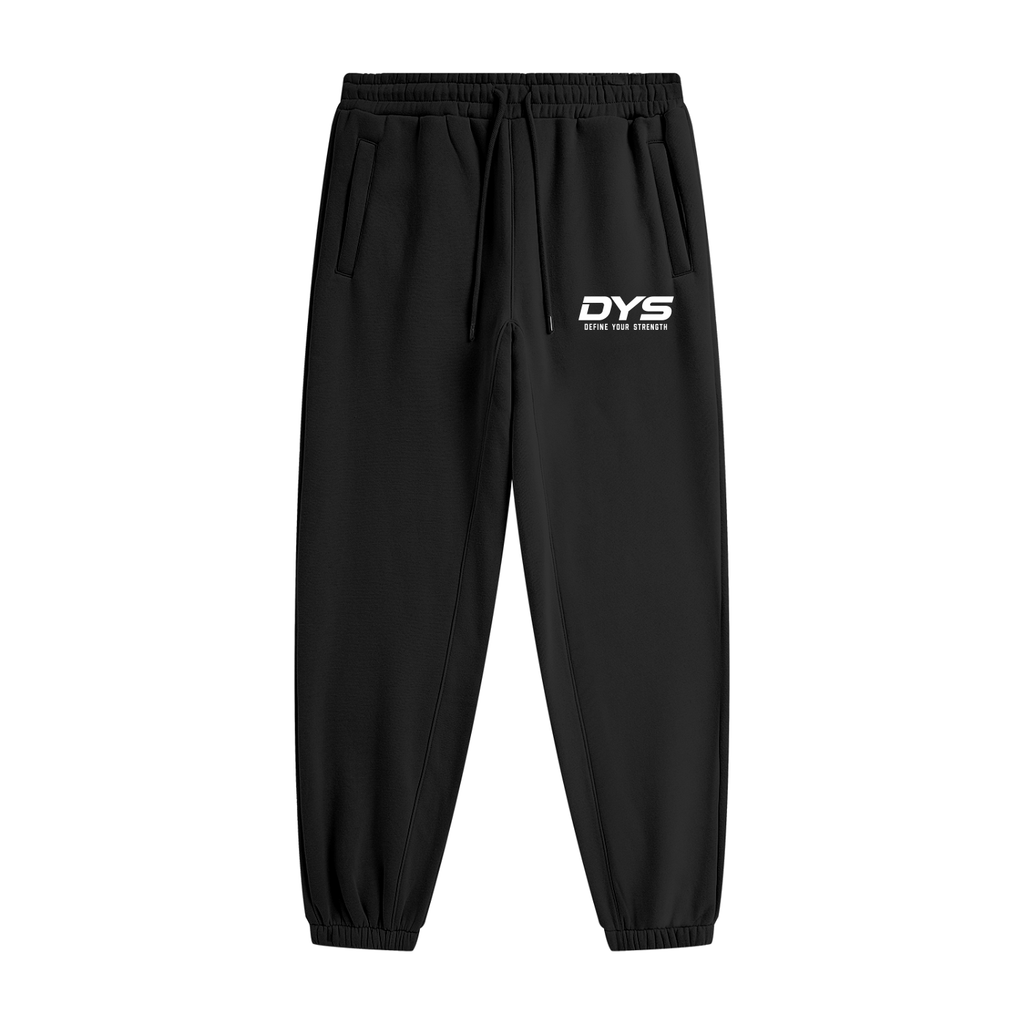 DYS Unisex Heavyweight Fleece Joggers, Black, front view