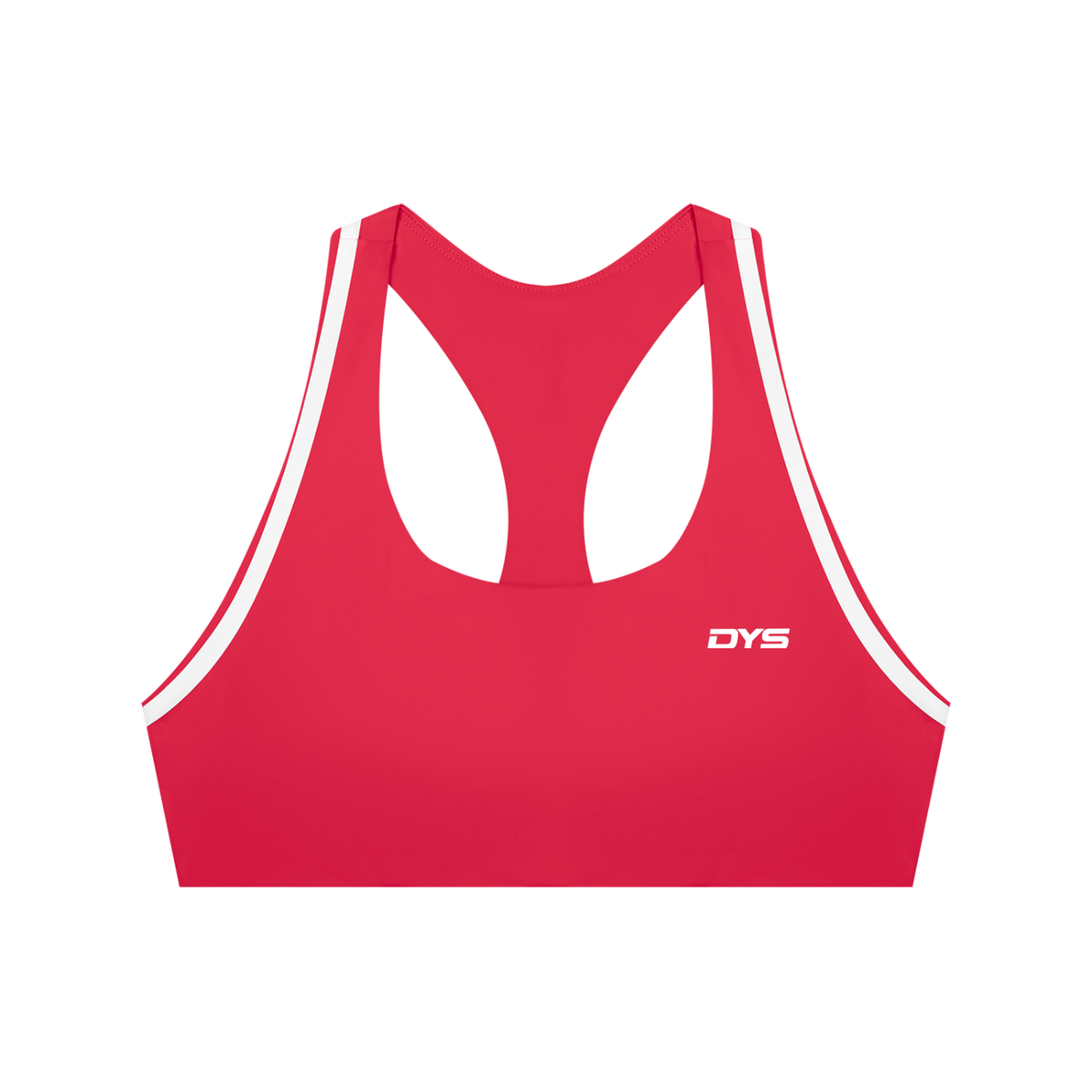 DYS Women's Halter Yoga Sports Bra, Red with White, front view