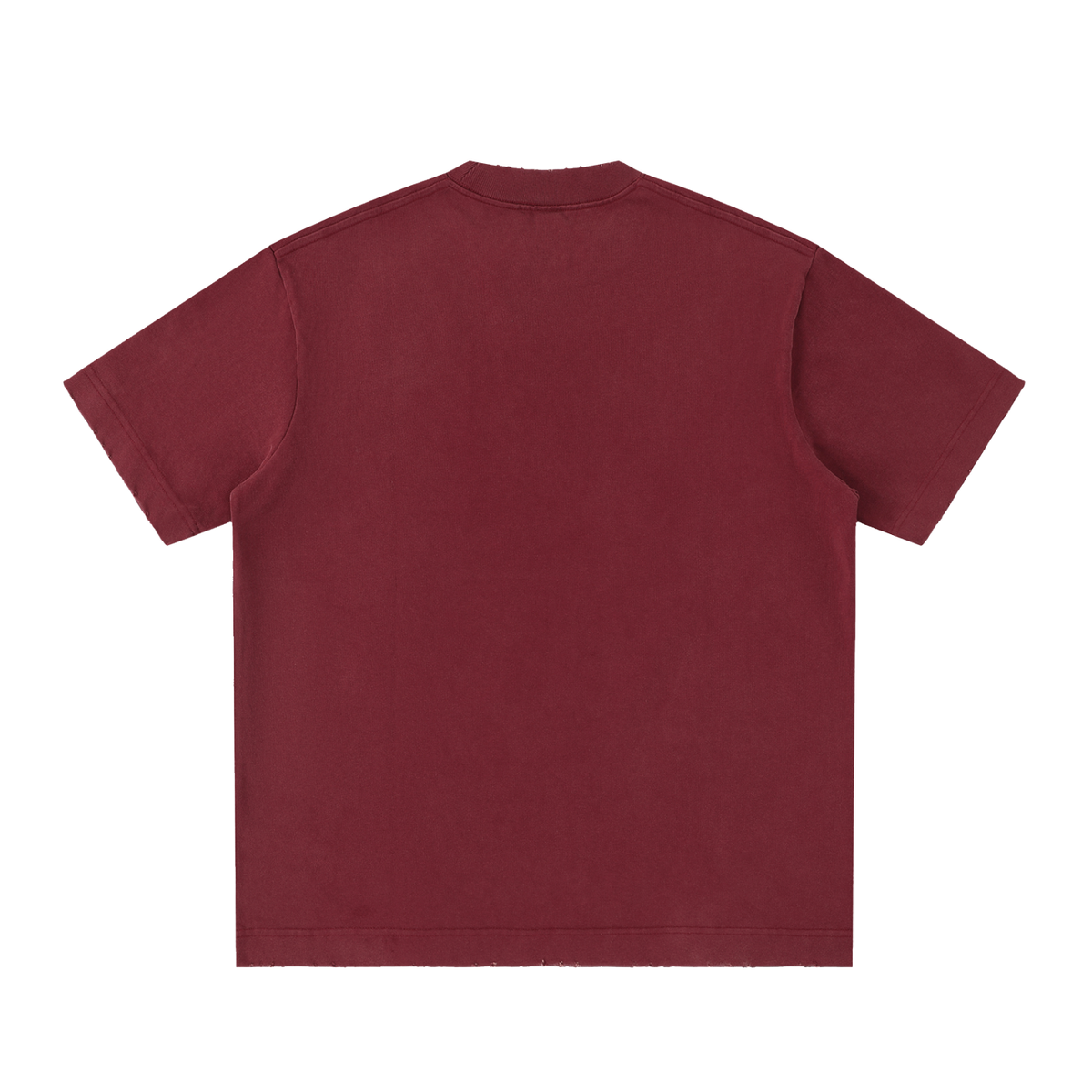 DYS Heavyweight Vintage Washed Frayed T-Shirt, Dull Red, alternate view
