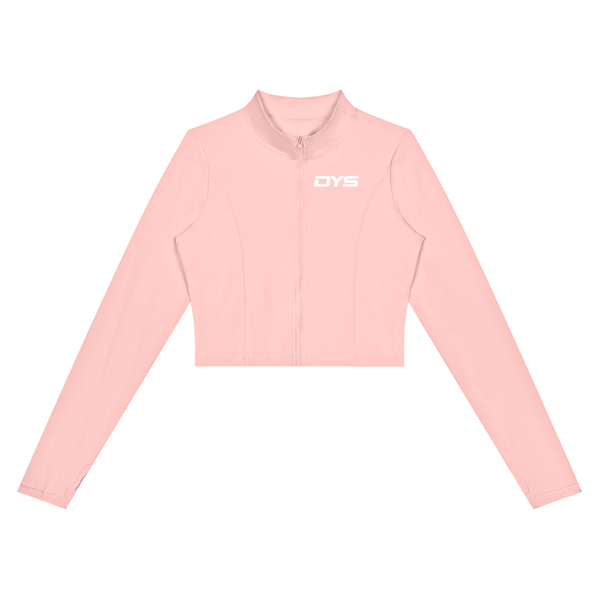DYS Women's Crop Yoga Sports Jacket, Pink, front view