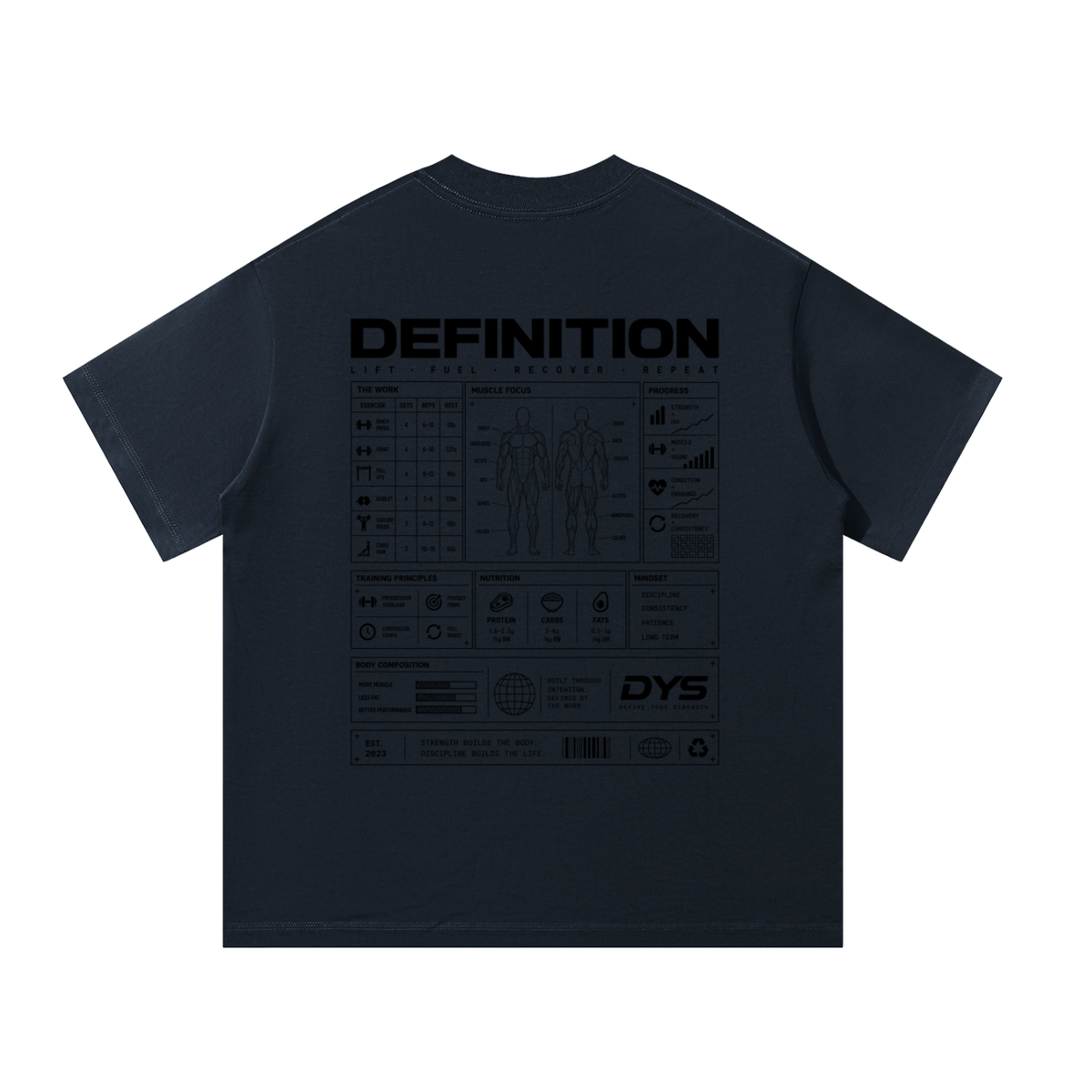 DYS Unisex Oversized T-Shirt, Navy Blue, alternate view