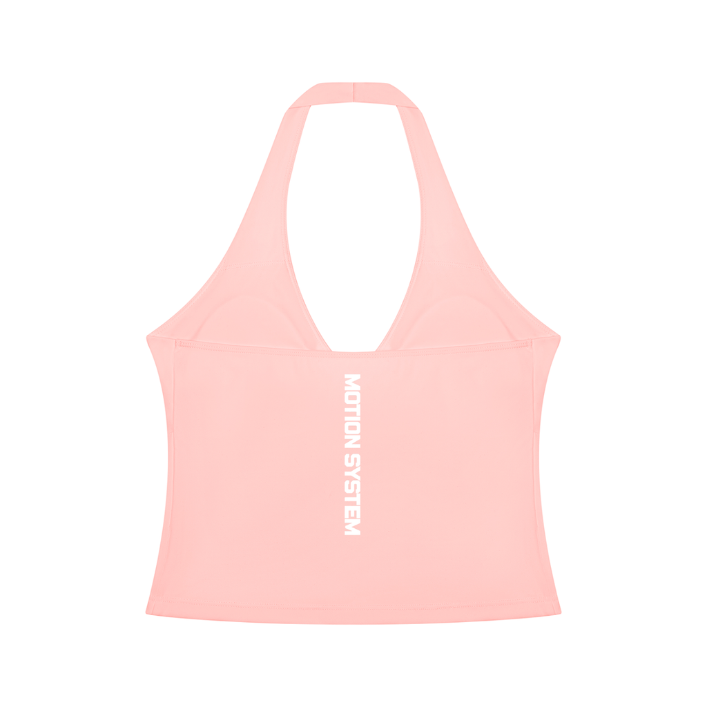 DYS Women's Ruched Halter Yoga Tank Top, Pink, alternate view