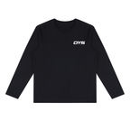 DYS Unisex Heavyweight Long Sleeve T-Shirt, Black, front view