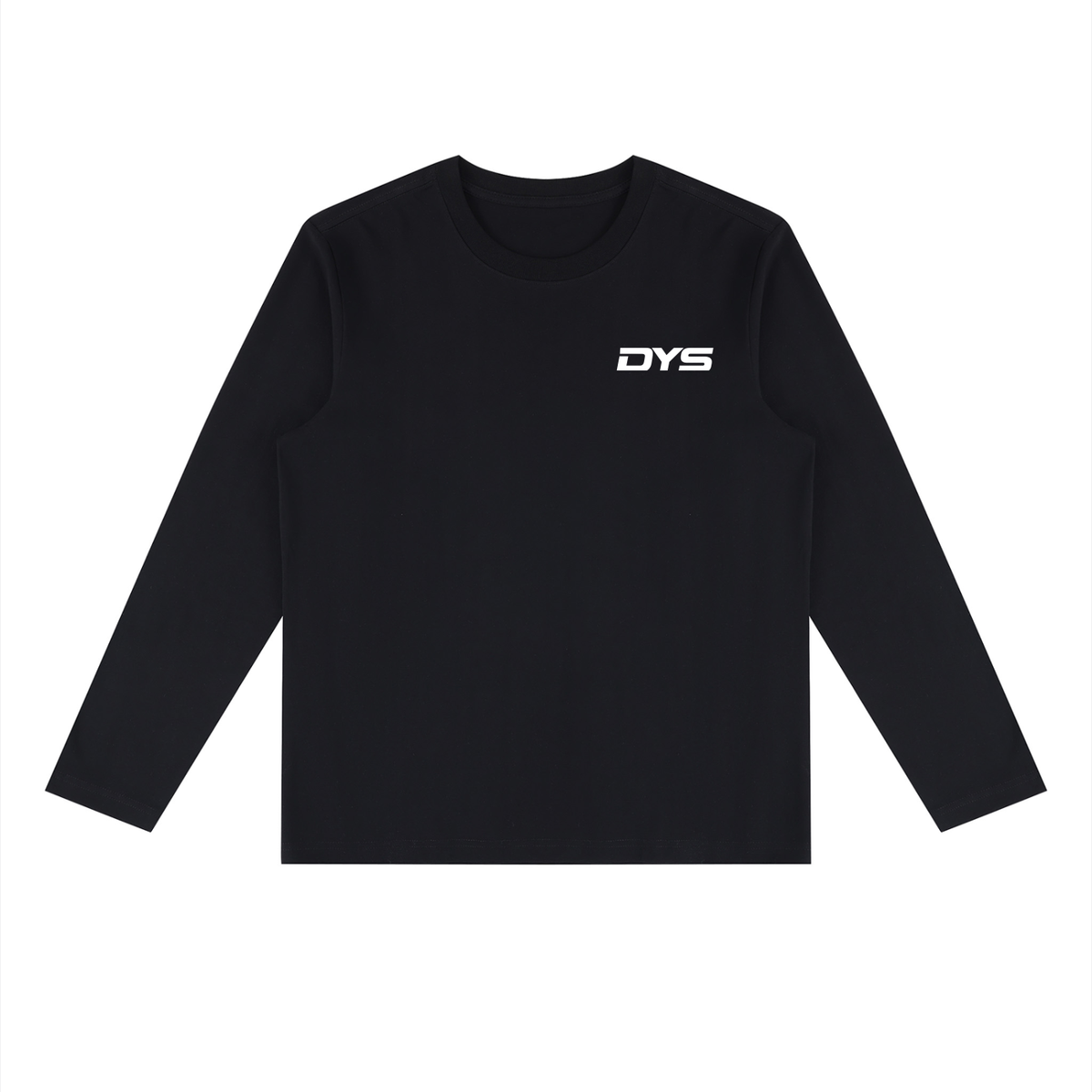 DYS Unisex Heavyweight Long Sleeve T-Shirt, Black, front view