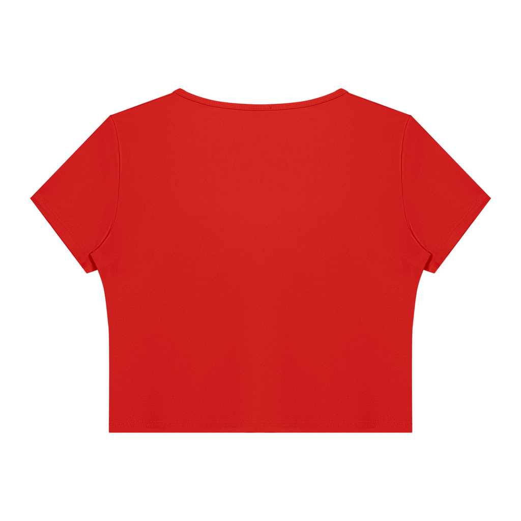 DYS Women's Topstitch Yoga T-Shirt, Red, alternate view