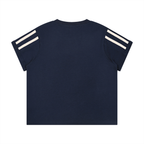 DYS Women's Varsity Stripe T-Shirt, Navy Blue, alternate view