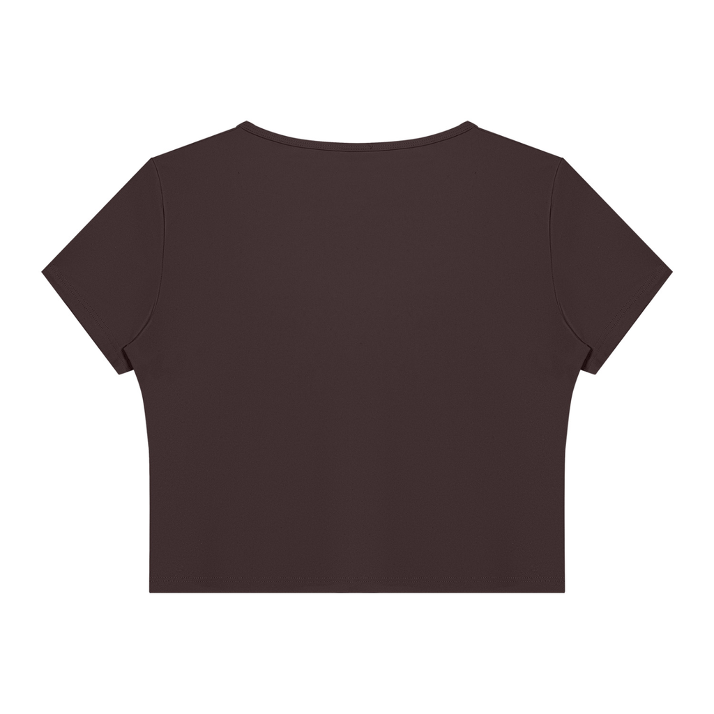 DYS Women's Topstitch Yoga T-Shirt, Brown, alternate view