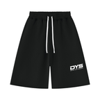 DYS Unisex Heavyweight Raw Edge Shorts, Black, front view