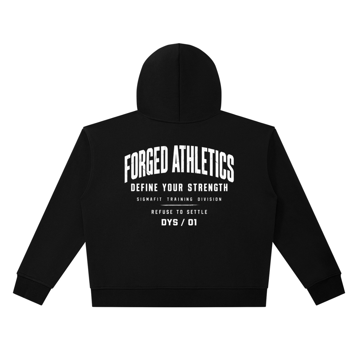 DYS Unisex Heavyweight Full Zip Boxy Hoodie, Black, alternate view