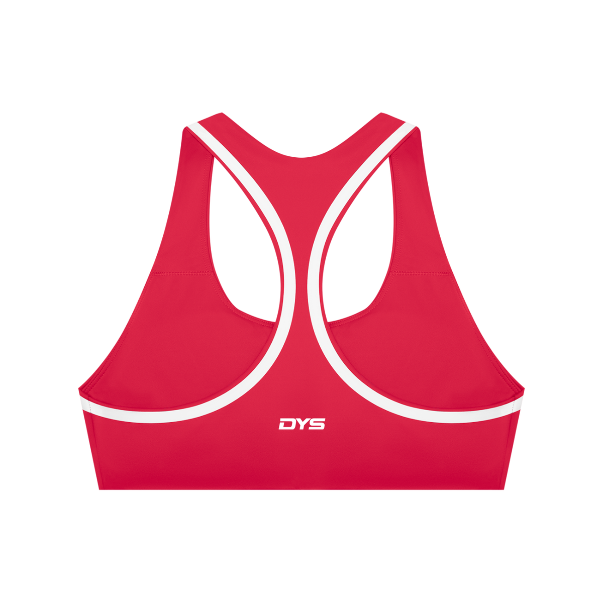 DYS Women's Halter Yoga Sports Bra, Red with White, alternate view