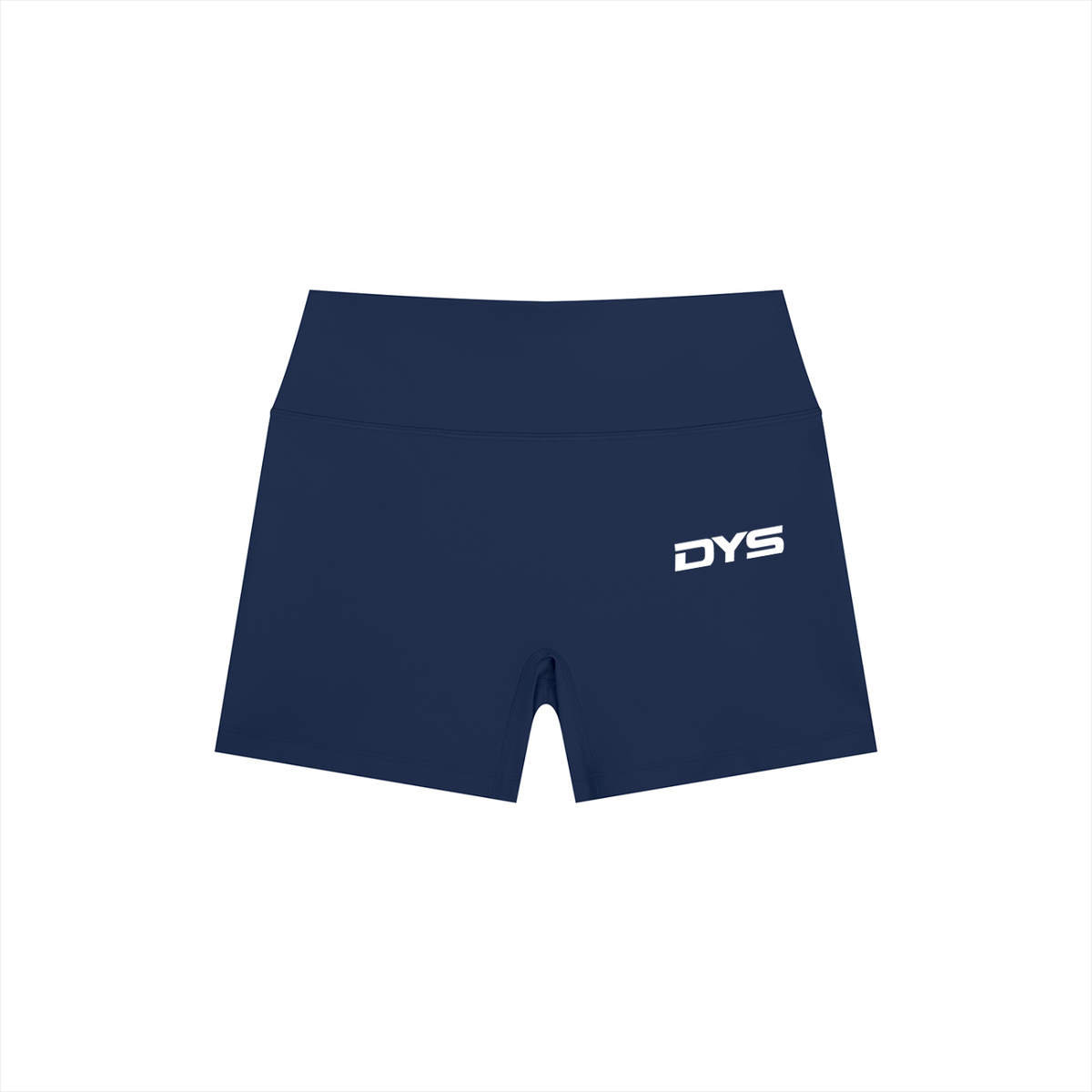 DYS Women's High Rise Yoga Shorts, Navy Blue, front view