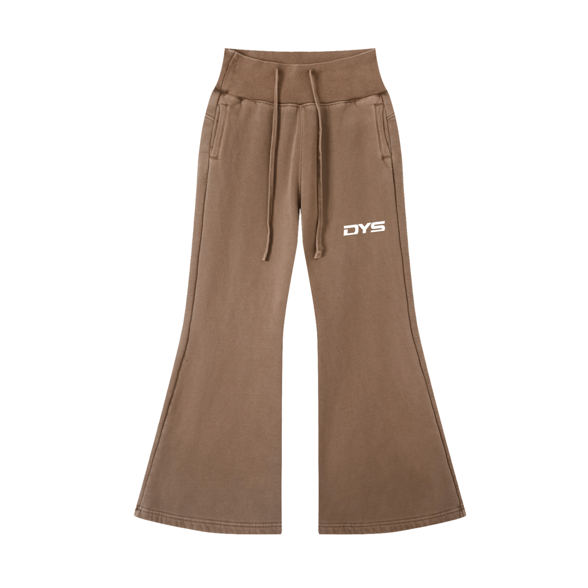 DYS Vintage Washed Flared Fleece Pants, Coffee, front view