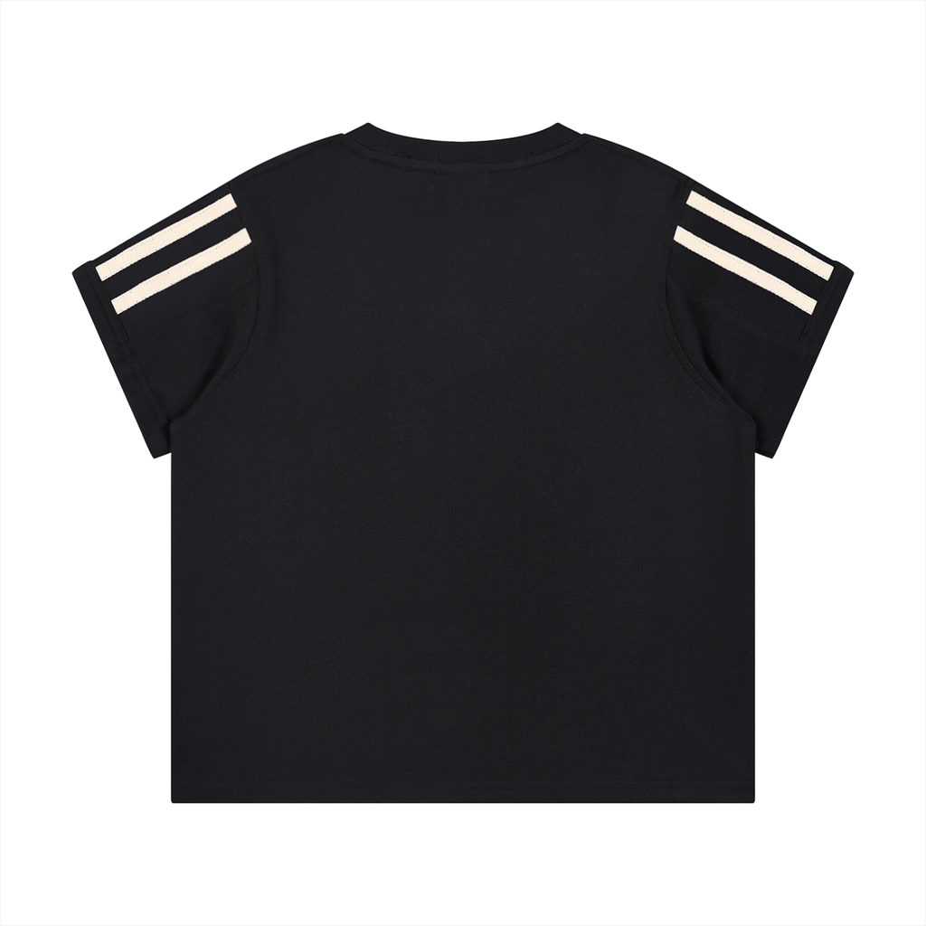 DYS Women's Varsity Stripe T-Shirt, Black, alternate view