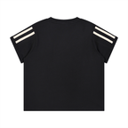 DYS Women's Varsity Stripe T-Shirt, Black, alternate view