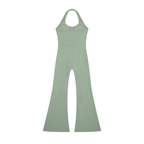 DYS Women's Halter Flared Jumpsuit, Gray Green, alternate view