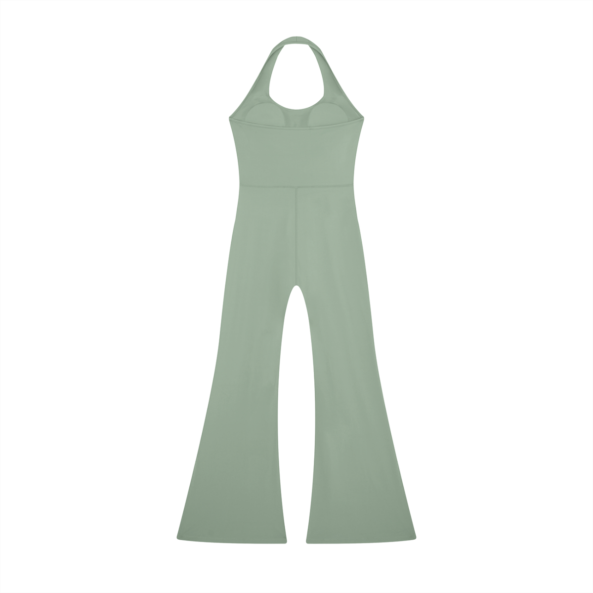DYS Women's Halter Flared Jumpsuit, Gray Green, alternate view