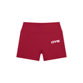 DYS Women's High Rise Yoga Shorts, Red, front view