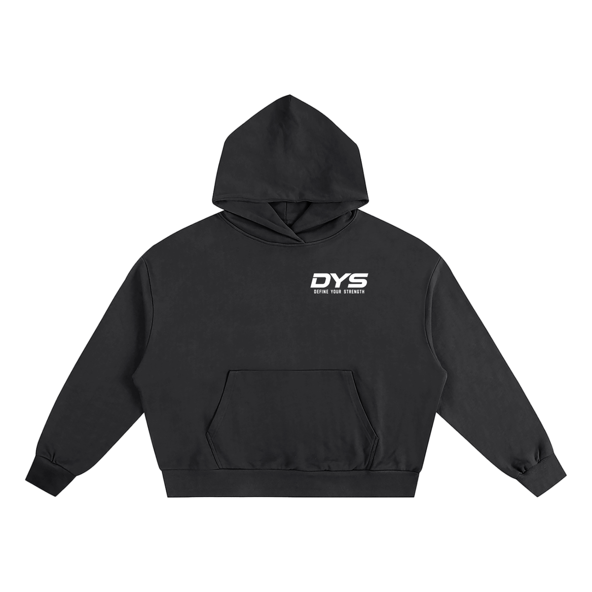 DYS Boxy Oversized Hoodie, Black, front view