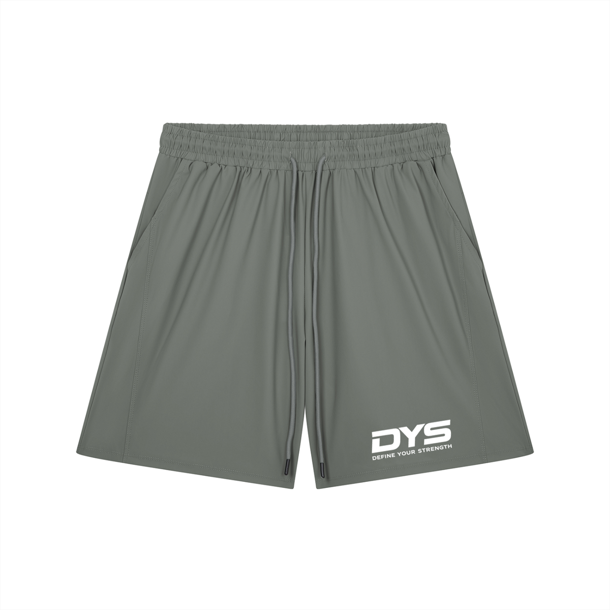 DYS Men's Drawstring Shorts, Gray, front view