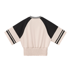 DYS Women's Color Block Ruched T-Shirt, Apricot with Black, alternate view