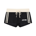 DYS Women's Contrast Stripe Track Shorts, Black, front view