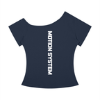 DYS Women's Off-the-Shoulder T-Shirt, Navy Blue, alternate view