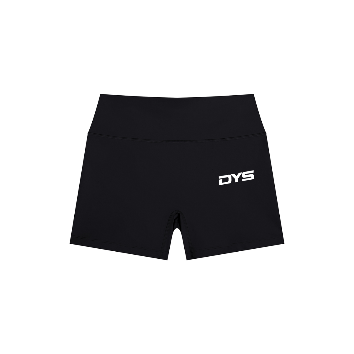 DYS Women's High Rise Yoga Shorts, Black, front view