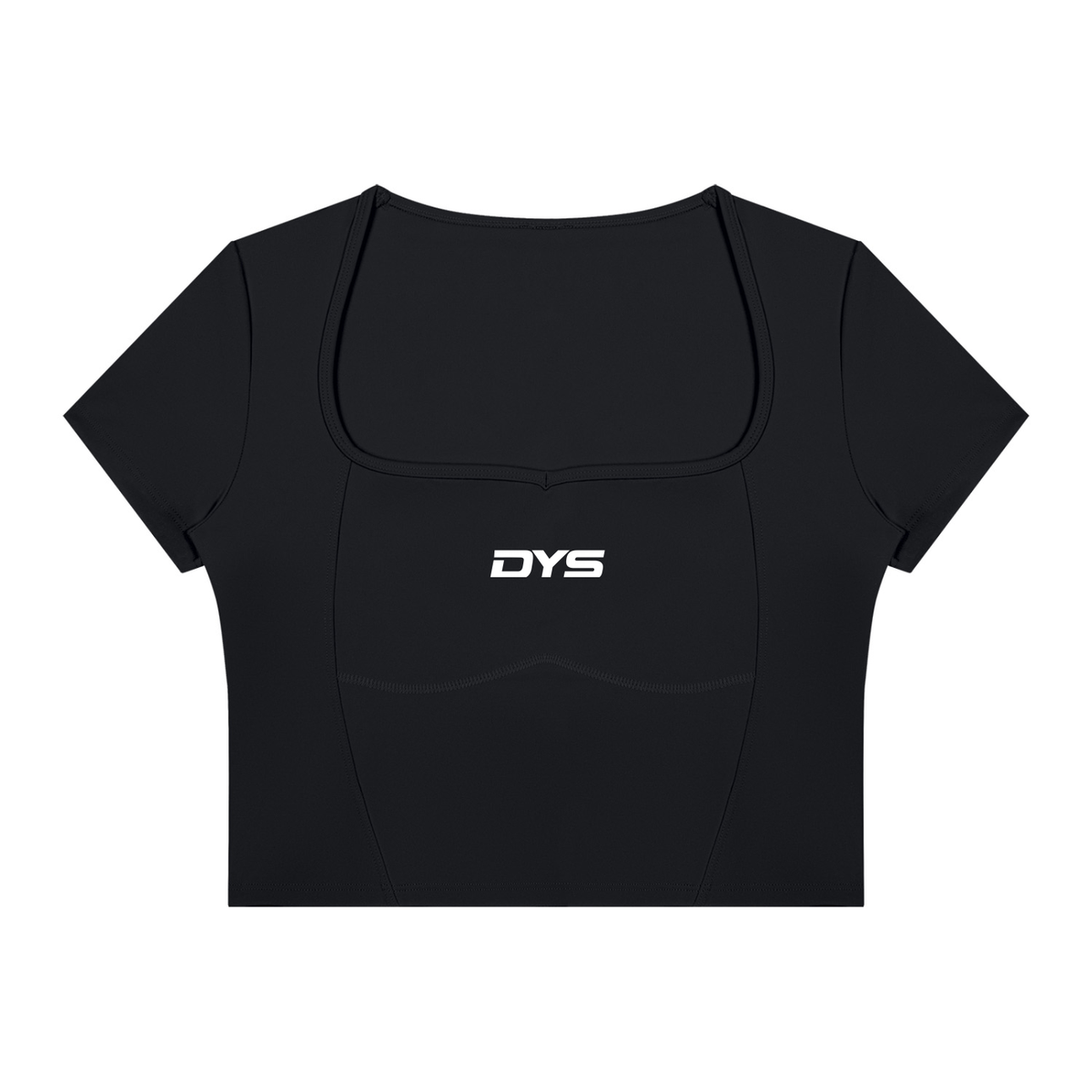 DYS Women's Topstitch Yoga T-Shirt, Black, front view