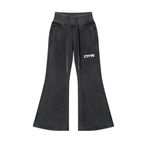 DYS Vintage Washed Flared Fleece Pants, Washed Black, front view