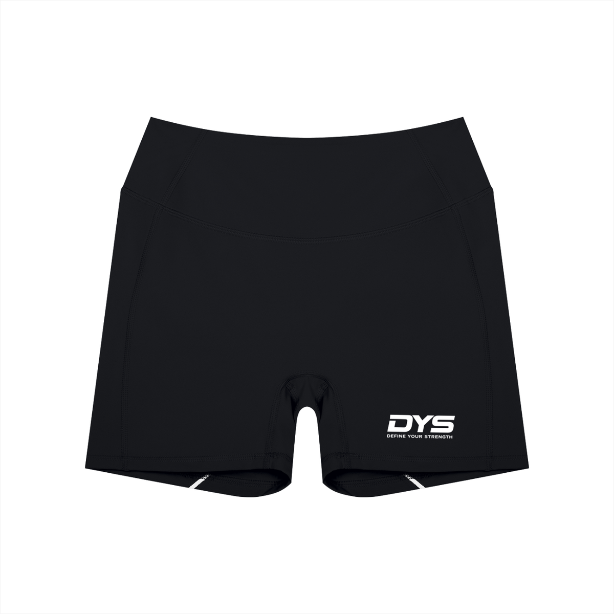 DYS Women's High Waisted Yoga Biker Shorts, Black, front view