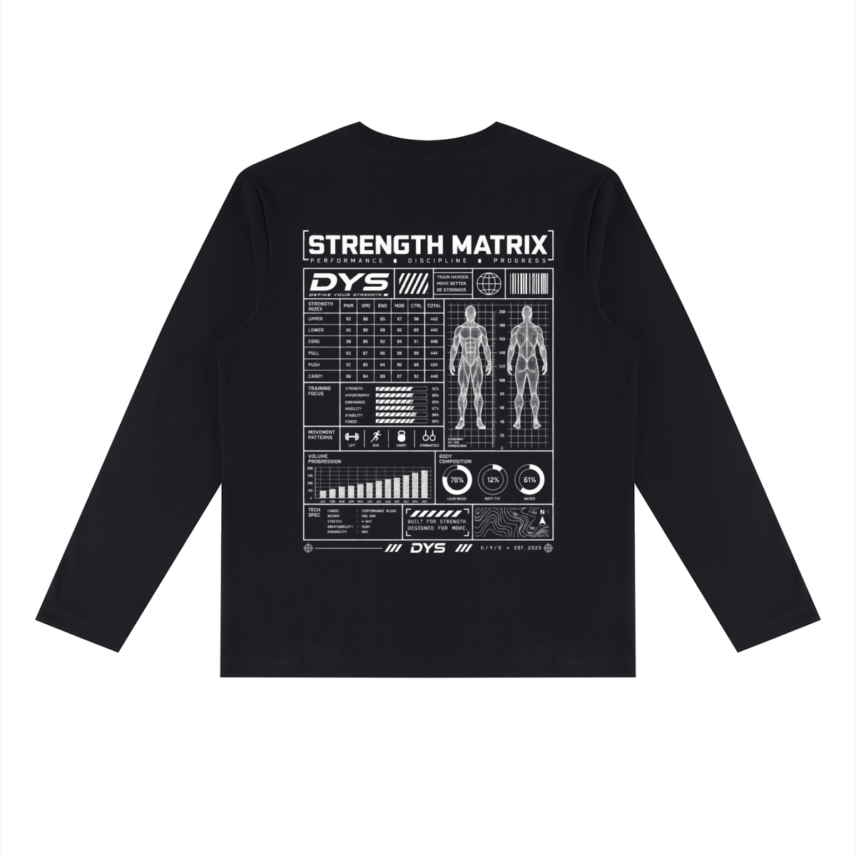 DYS Unisex Heavyweight Long Sleeve T-Shirt, Black, alternate view