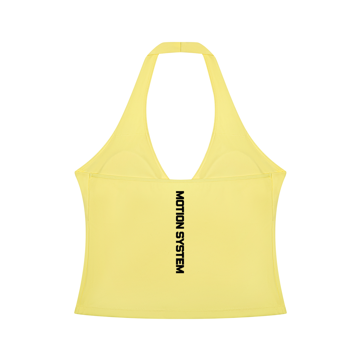 DYS Women's Ruched Halter Yoga Tank Top, Yellow, alternate view
