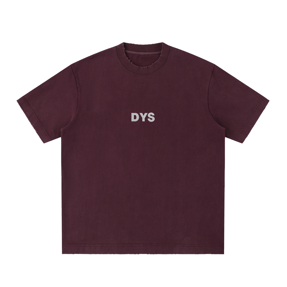 DYS Heavyweight Vintage Washed Frayed T-Shirt, Ume Purple, front view