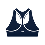 DYS Women's Halter Yoga Sports Bra, Navy Blue with White, alternate view