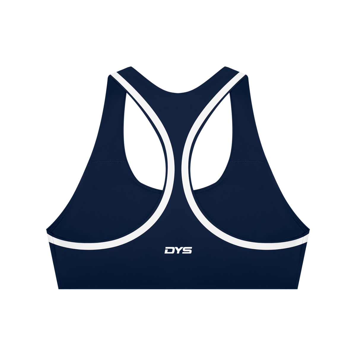 DYS Women's Halter Yoga Sports Bra, Navy Blue with White, alternate view