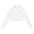 DYS Women's Crop Yoga Sports Jacket, White, front view