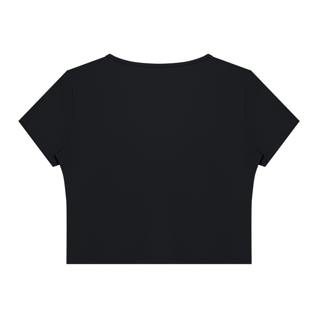 DYS Women's Topstitch Yoga T-Shirt, Black, alternate view