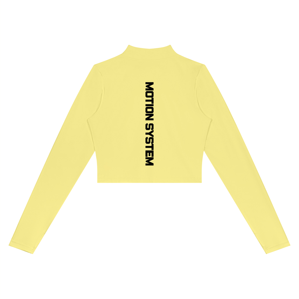 DYS Women's Crop Yoga Sports Jacket, Yellow, alternate view