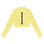 DYS Women's Crop Yoga Sports Jacket, Yellow, alternate view
