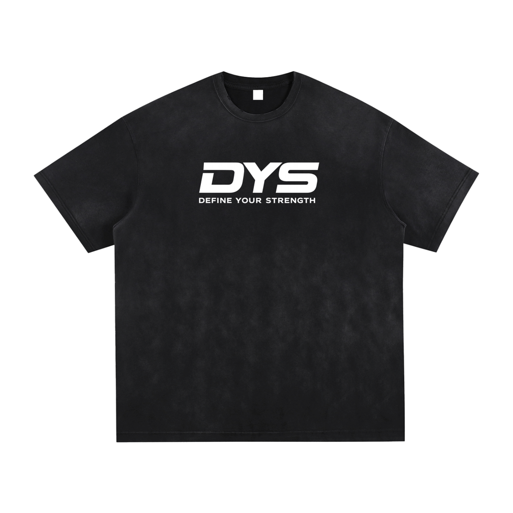 DYS Vintage Washed Hand-Frayed T-Shirt, Vintage Black Gray, front view