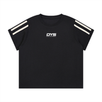 DYS Women's Varsity Stripe T-Shirt, Black, front view