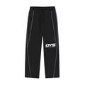 DYS Reflective Striped Straight-Leg Sweatpants, Black, front view