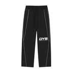 DYS Reflective Striped Straight-Leg Sweatpants, Black, front view