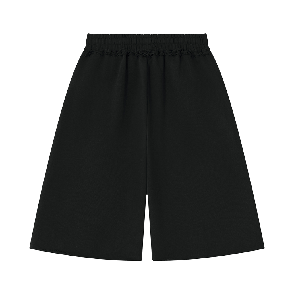 DYS Unisex Heavyweight Raw Edge Shorts, Black, alternate view