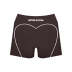 DYS Women's High Waisted Yoga Biker Shorts, Brown, alternate view