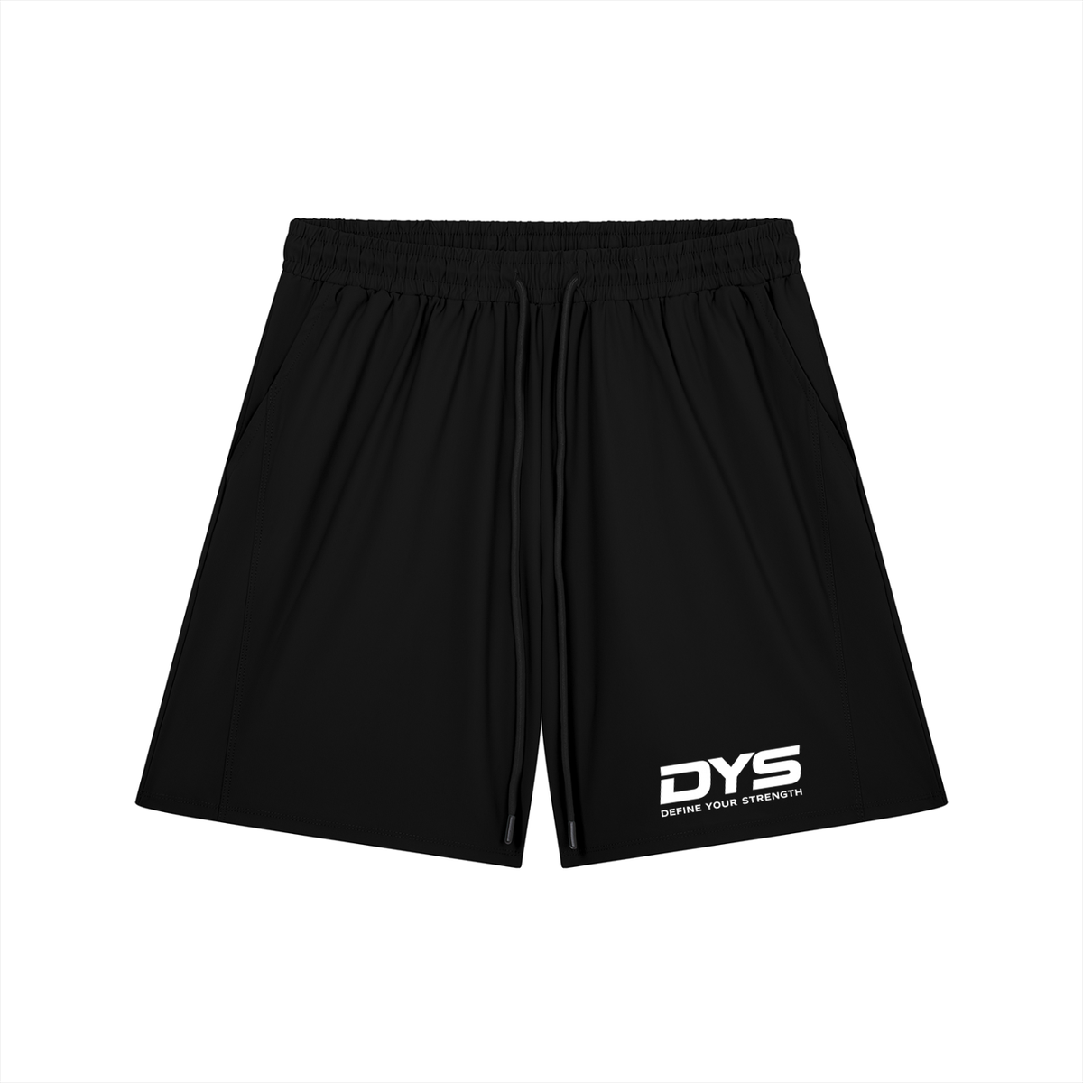 DYS Men's Drawstring Shorts, Black, front view
