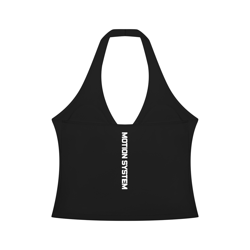 DYS Women's Ruched Halter Yoga Tank Top, Black, alternate view