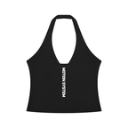 DYS Women's Ruched Halter Yoga Tank Top, Black, alternate view